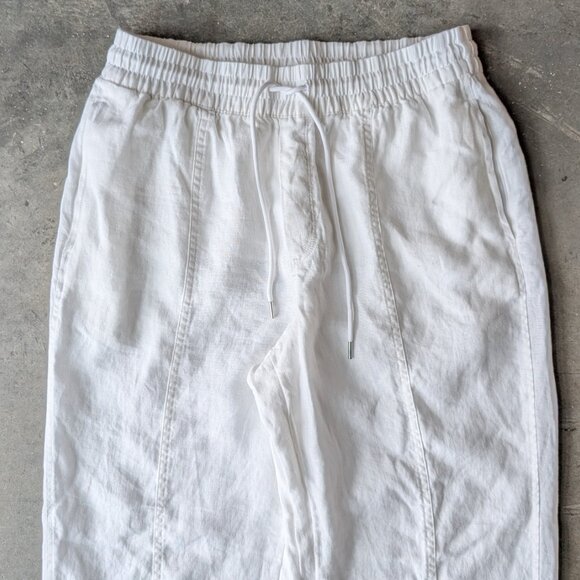 Athleta Retreat High Rise Ankle Linen Pant White medium - Picture 3 of 9